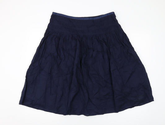 Marks and Spencer Womens Blue Cotton A-Line Skirt Size 16 Zip