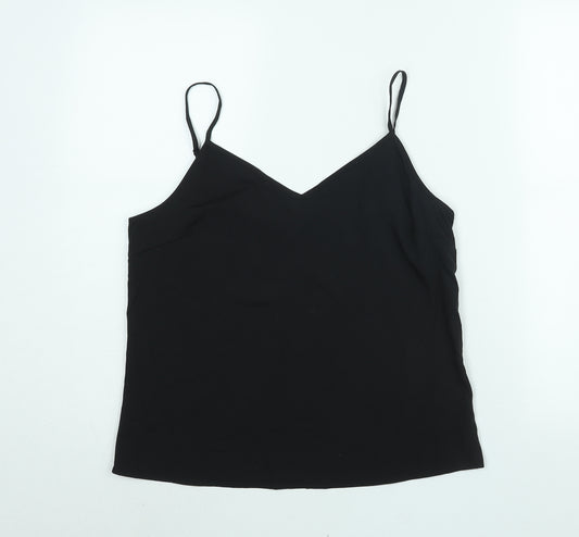 Marks and Spencer Womens Black Polyester Camisole Blouse Size 10 V-Neck