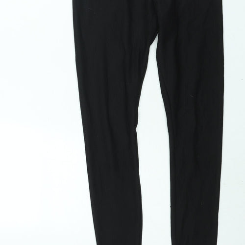 New Look Womens Black Polyester Cropped Leggings Size 10 L28 in