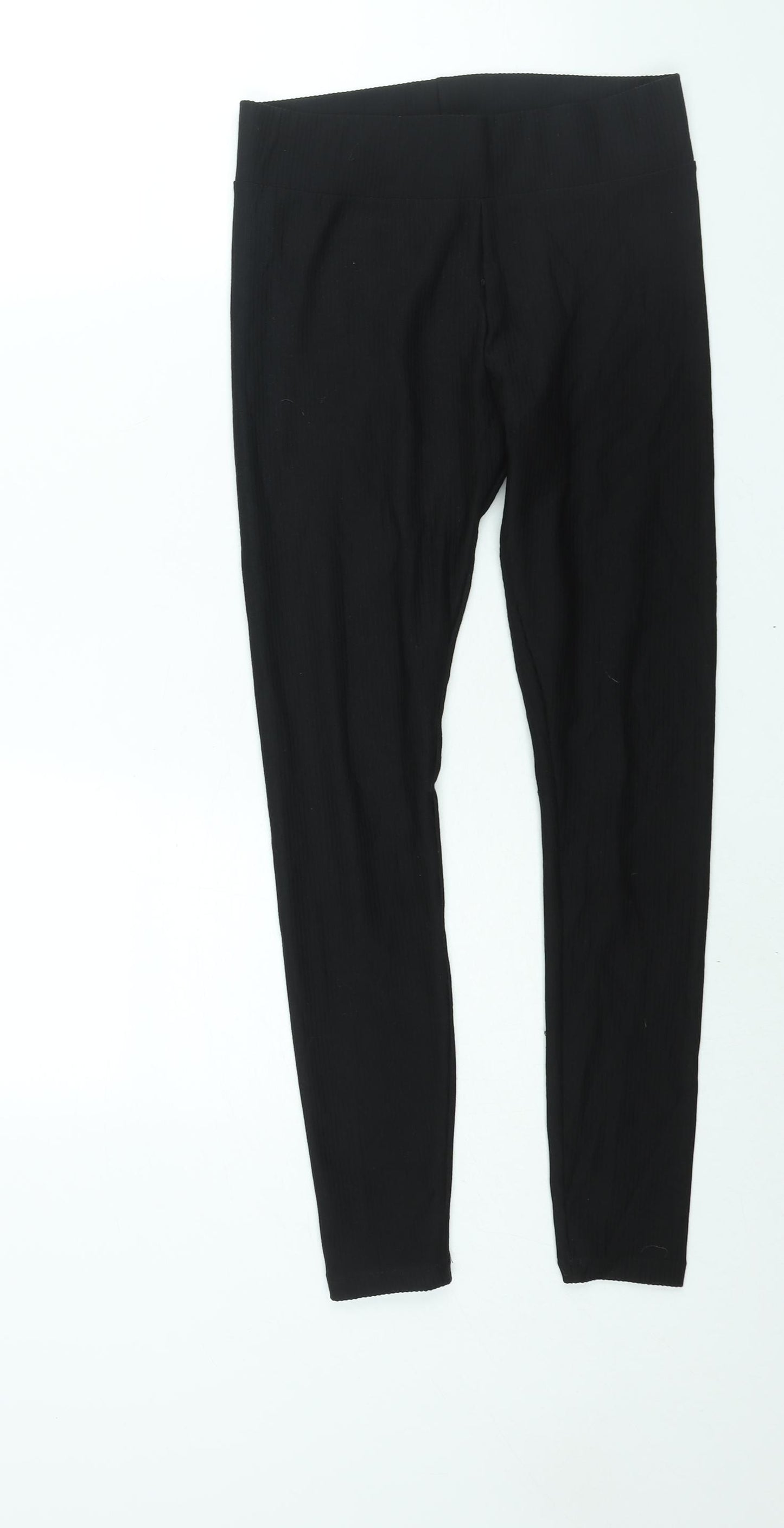 New Look Womens Black Polyester Cropped Leggings Size 10 L28 in