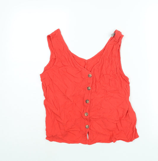 ASOS Womens Red Viscose Camisole Blouse Size 10 V-Neck