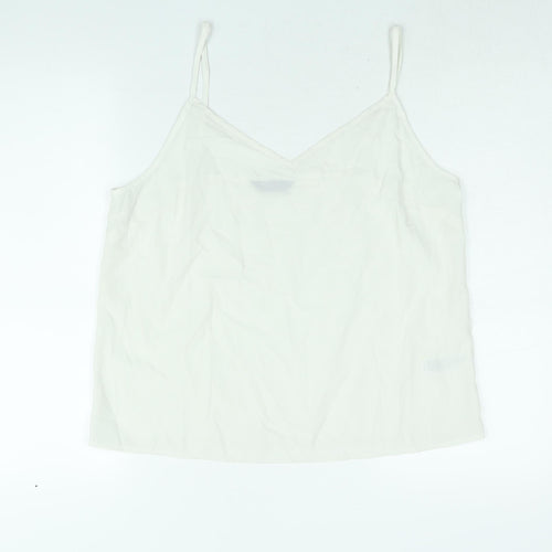 Marks and Spencer Womens White Polyester Camisole Blouse Size 14 V-Neck