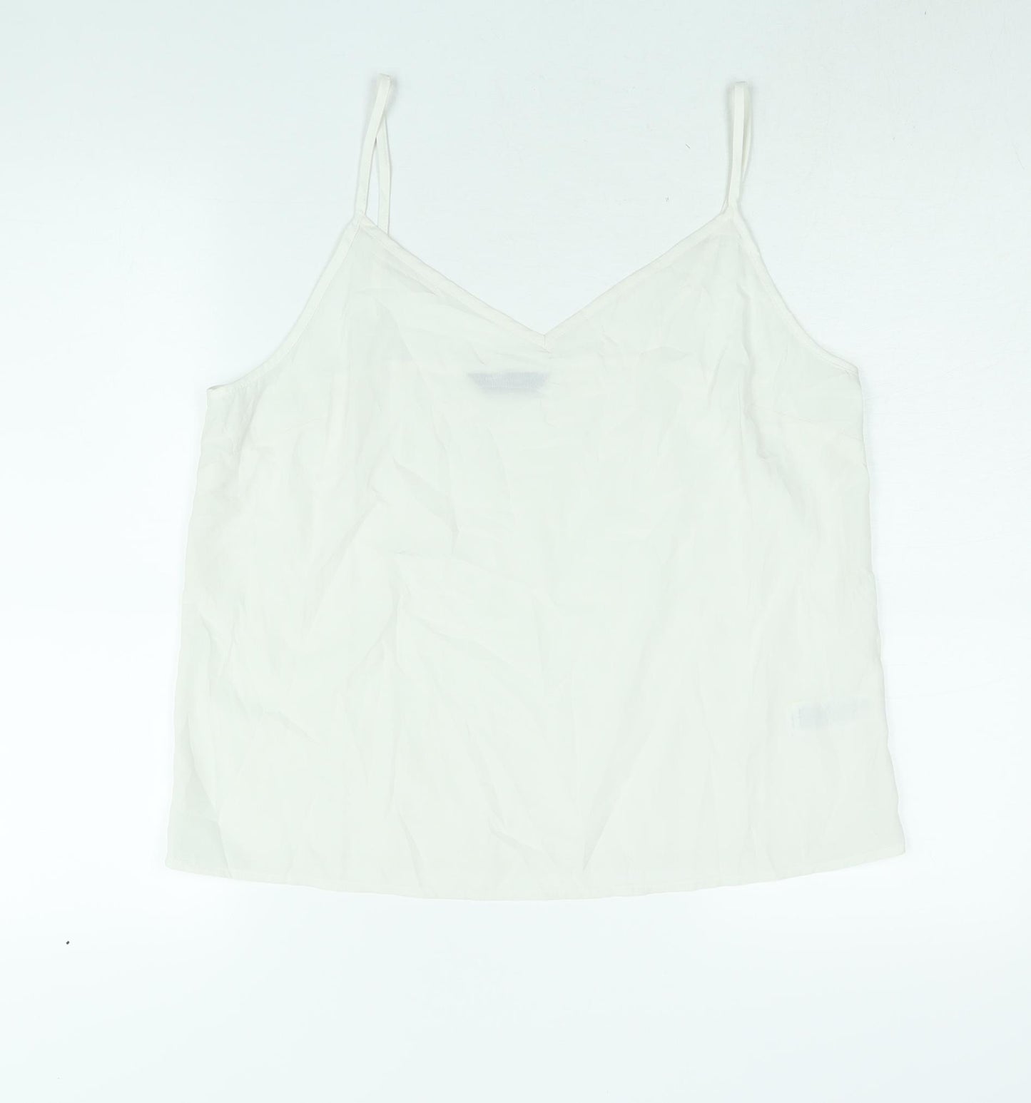 Marks and Spencer Womens White Polyester Camisole Blouse Size 14 V-Neck