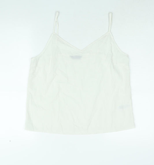 Marks and Spencer Womens White Polyester Camisole Blouse Size 14 V-Neck