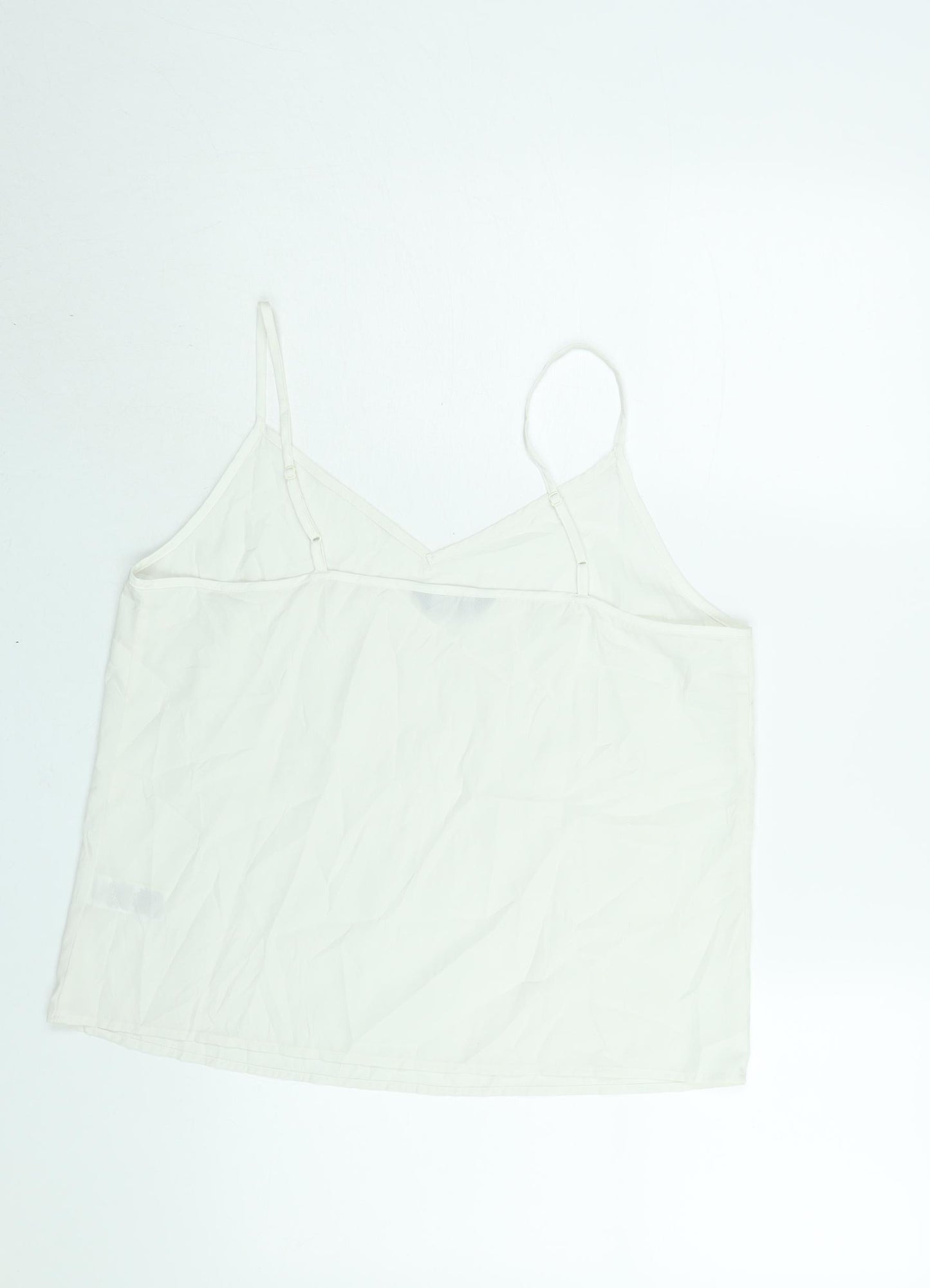 Marks and Spencer Womens White Polyester Camisole Blouse Size 14 V-Neck