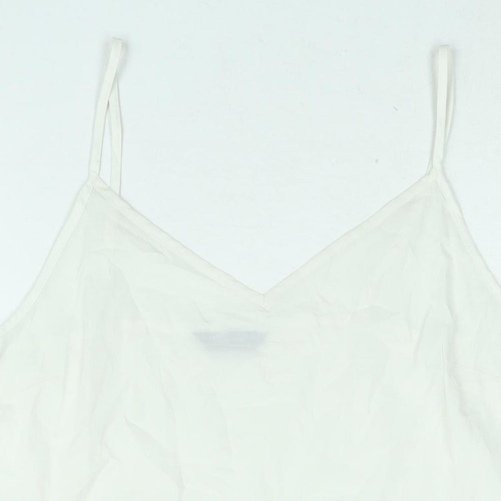 Marks and Spencer Womens White Polyester Camisole Blouse Size 14 V-Neck