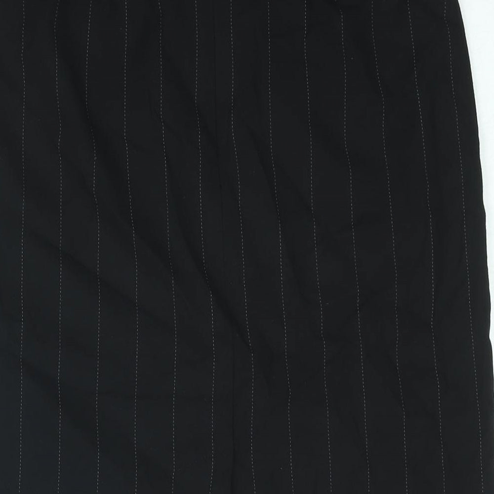 NEXT Womens Black Striped Polyester Straight & Pencil Skirt Size 8 Zip