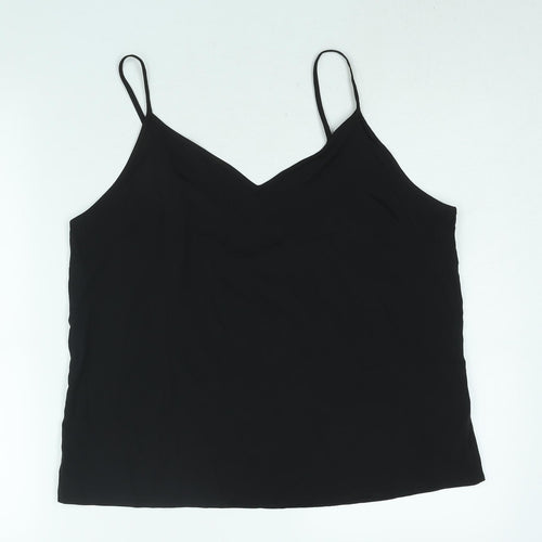 Marks and Spencer Womens Black Polyester Camisole Blouse Size 14 V-Neck