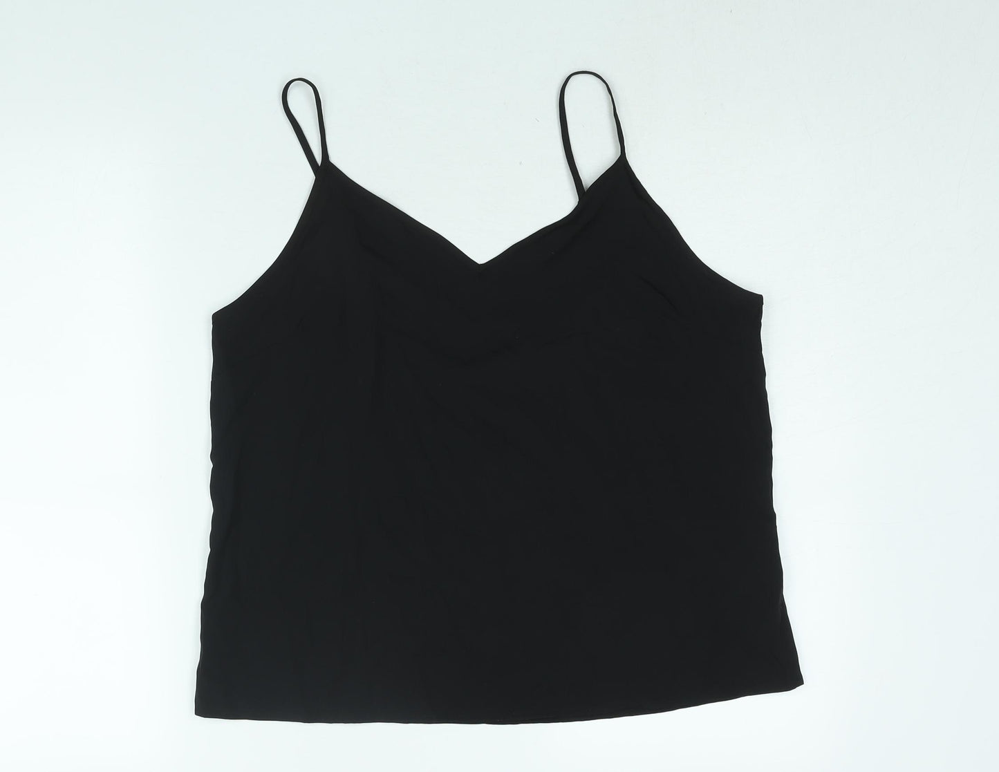 Marks and Spencer Womens Black Polyester Camisole Blouse Size 14 V-Neck