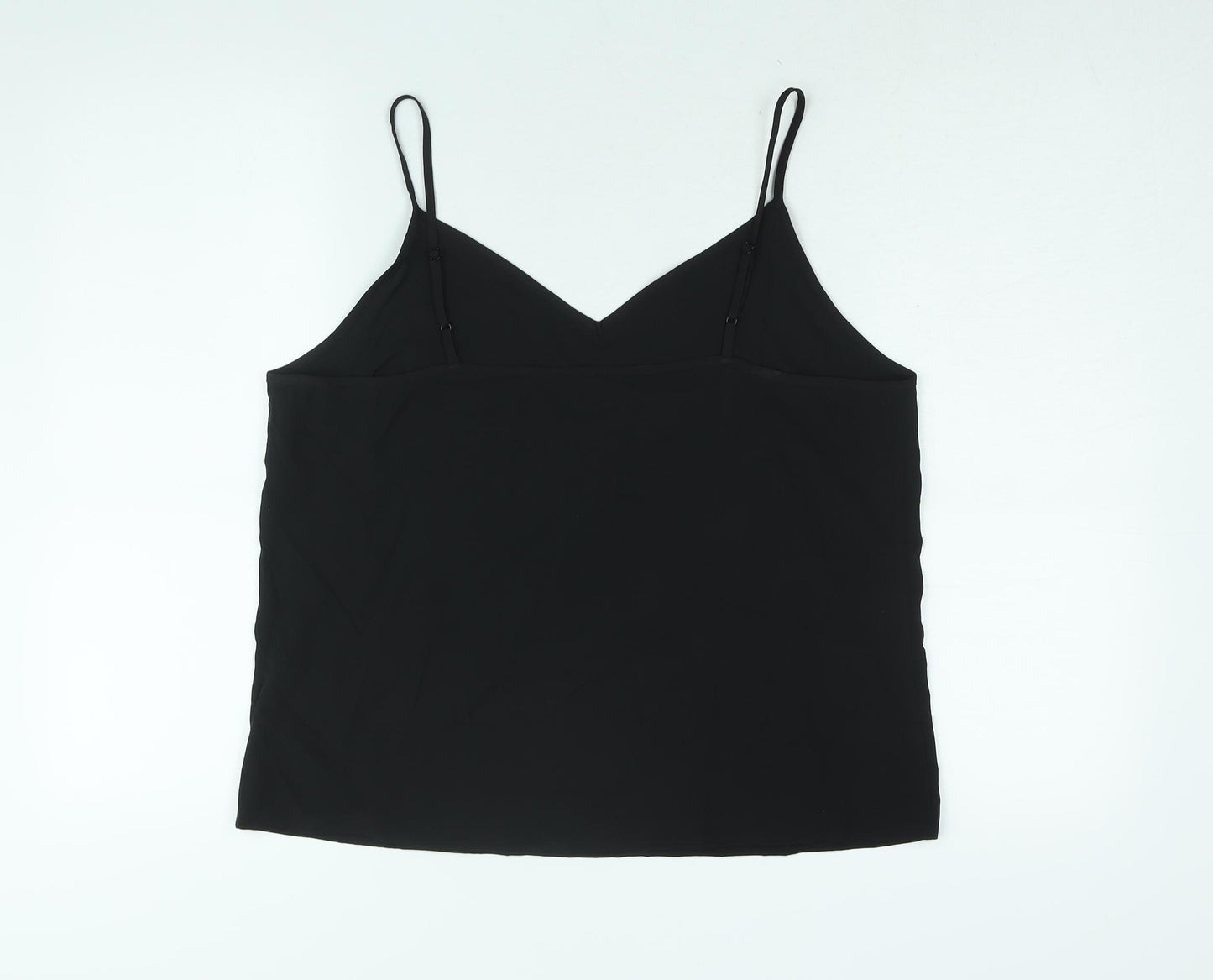 Marks and Spencer Womens Black Polyester Camisole Blouse Size 14 V-Neck