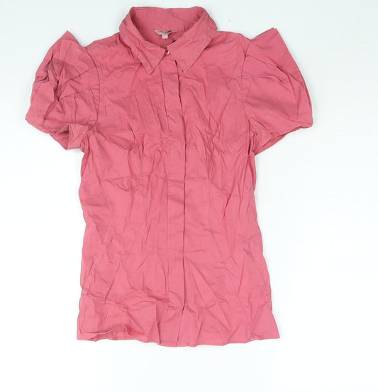 Ted Baker Womens Pink Cotton Basic Button-Up Size 6 Collared