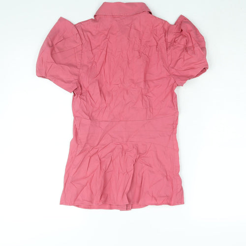 Ted Baker Womens Pink Cotton Basic Button-Up Size 6 Collared