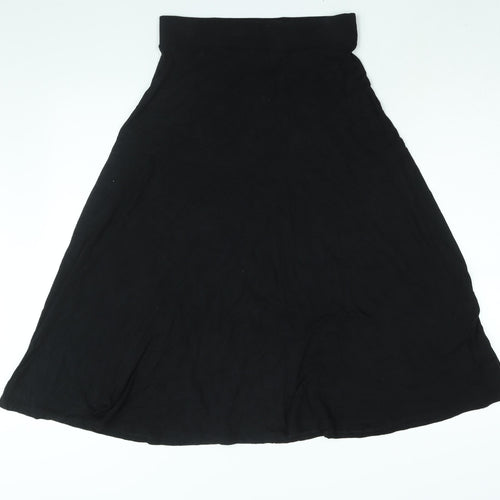 Marks and Spencer Womens Black Viscose A-Line Skirt Size 8