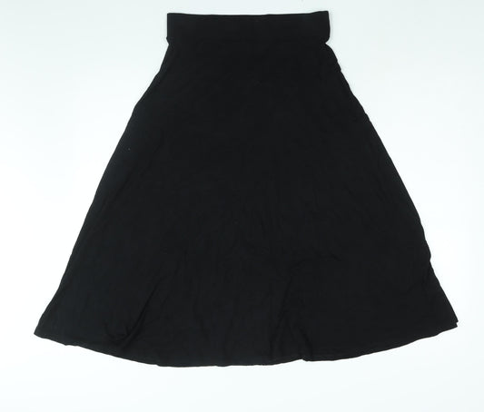 Marks and Spencer Womens Black Viscose A-Line Skirt Size 8