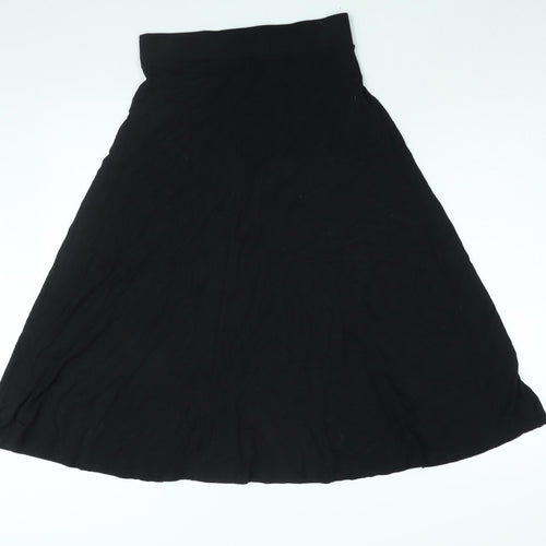 Marks and Spencer Womens Black Viscose A-Line Skirt Size 8