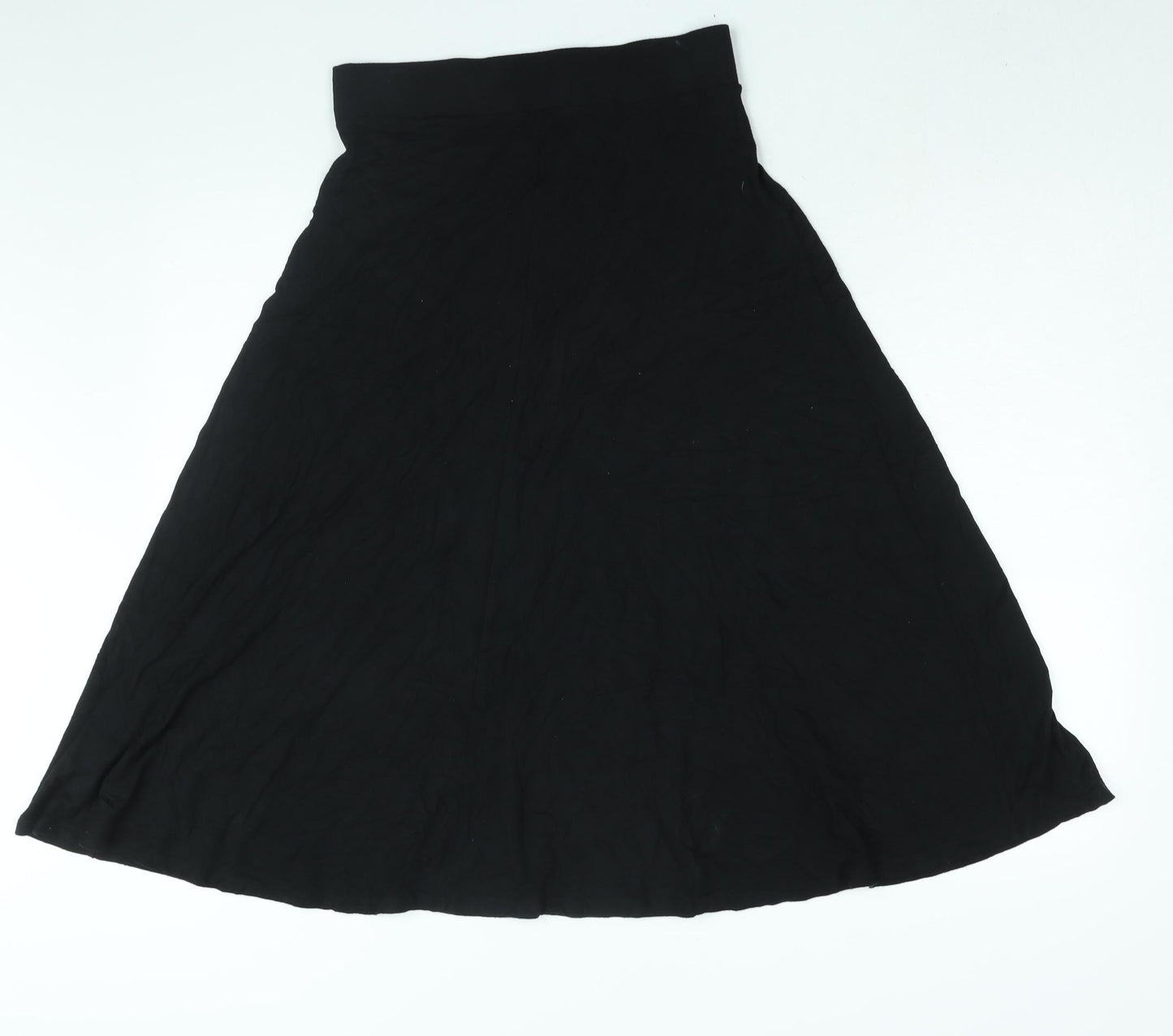 Marks and Spencer Womens Black Viscose A-Line Skirt Size 8