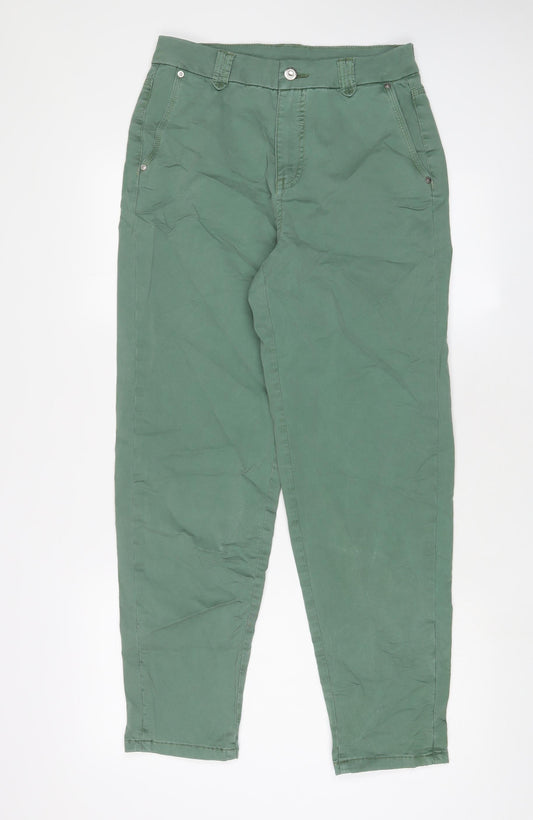 Per Una Womens Green Cotton Tapered Jeans Size 10 L29 in Regular Zip