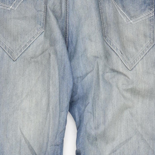 Easy Mens Blue Cotton Wide-Leg Jeans Size 40 in L30 in Regular Zip