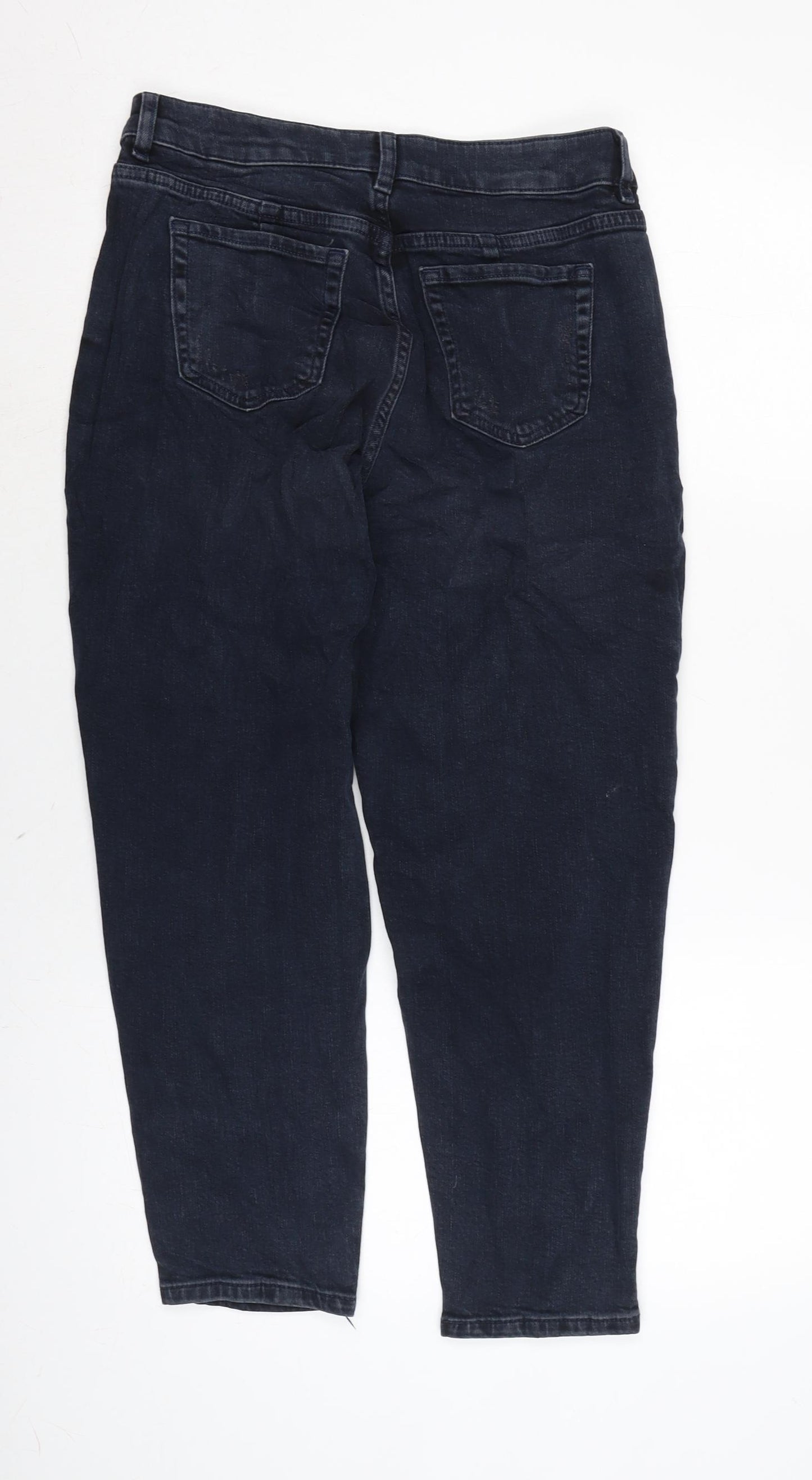 Marks and Spencer Womens Blue Cotton Blend Skinny Jeans Size 10 L23.5 in Regular Zip