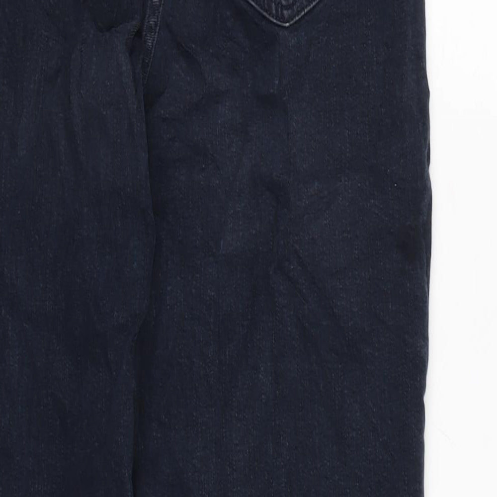 Marks and Spencer Womens Blue Cotton Blend Skinny Jeans Size 10 L23.5 in Regular Zip