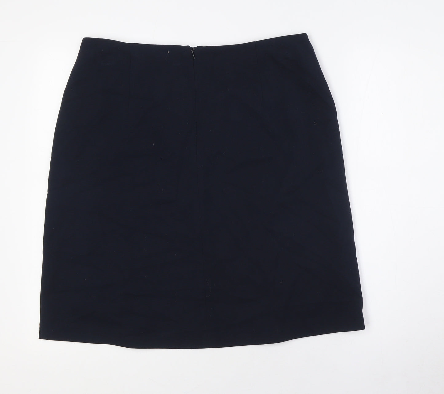 Marks and Spencer Womens Blue Polyester Straight & Pencil Skirt Size 14 Zip