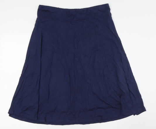 David Nieper Womens Blue Modal A-Line Skirt Size 16 - Elasticated Waist