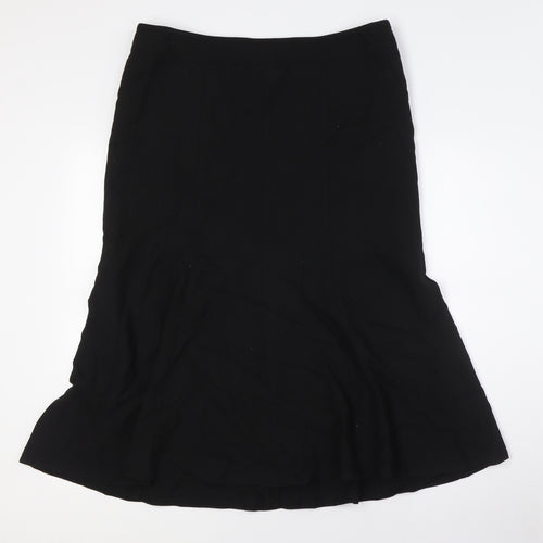 Country Casuals Womens Black Viscose A-Line Skirt Size 14 Zip