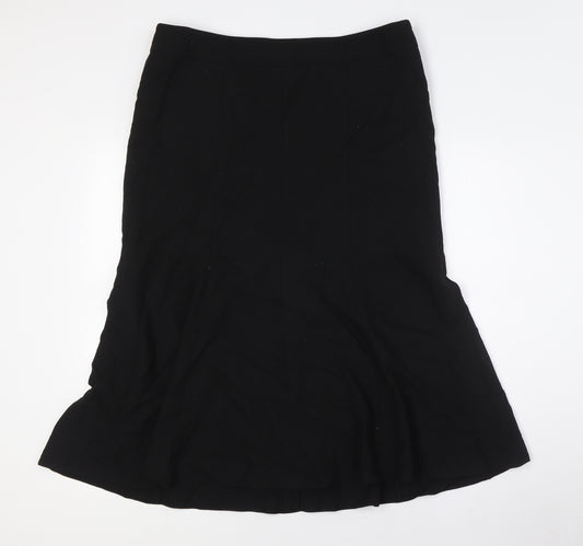 Country Casuals Womens Black Viscose A-Line Skirt Size 14 Zip