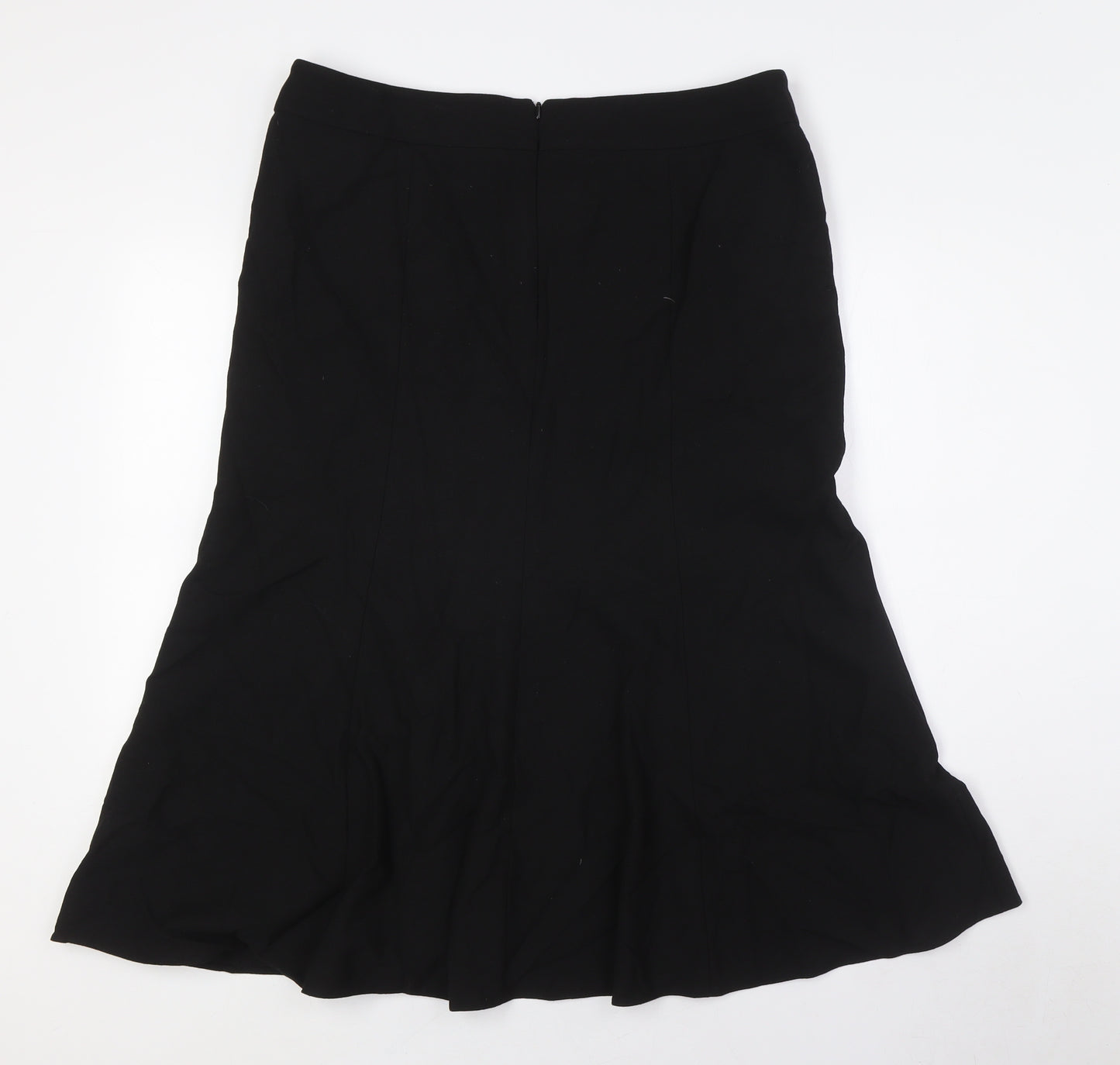 Country Casuals Womens Black Viscose A-Line Skirt Size 14 Zip