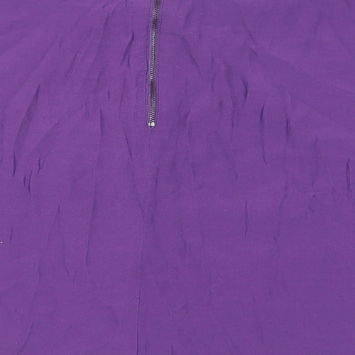 Laura Ashley Womens Purple Viscose Basic Blouse Size 16 Boat Neck