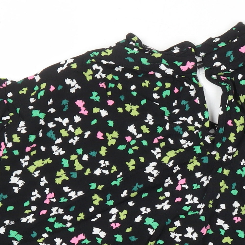 M&S Womens Multicoloured Floral Viscose Tunic Blouse Size 14 Collared