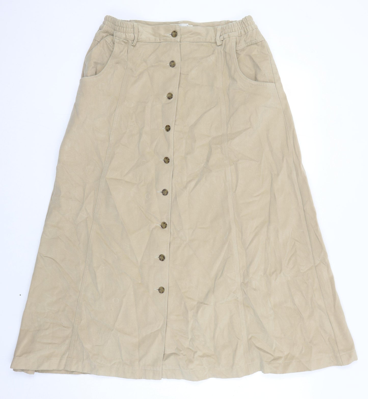 The house of Bruar Womens Beige Chlorofibre A-Line Skirt Size 18 - Elasticated Waist