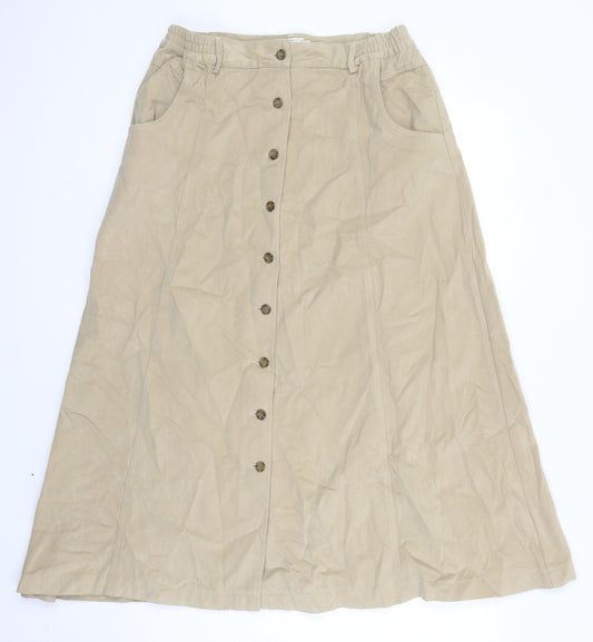 The house of Bruar Womens Beige Chlorofibre A-Line Skirt Size 18 - Elasticated Waist