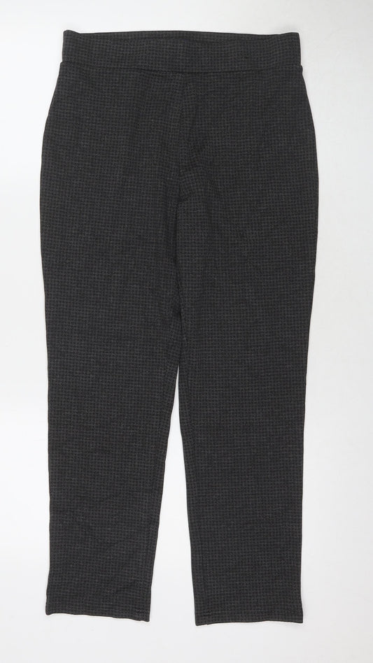 Marks and Spencer Womens Grey Viscose Trousers Size 12 L26 in Regular