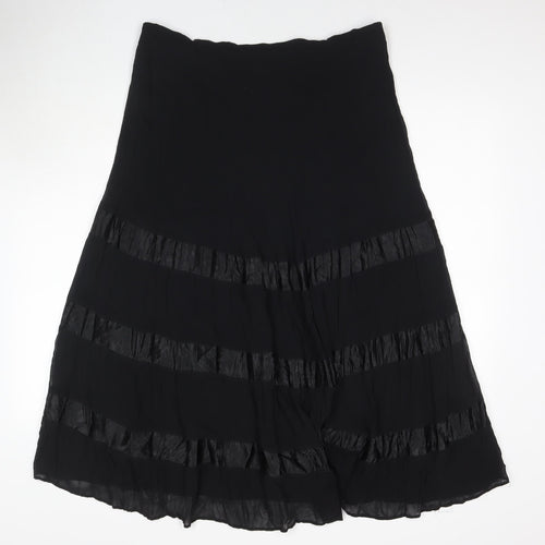 Amelie May Womens Black Polyester Maxi Skirt Size 18