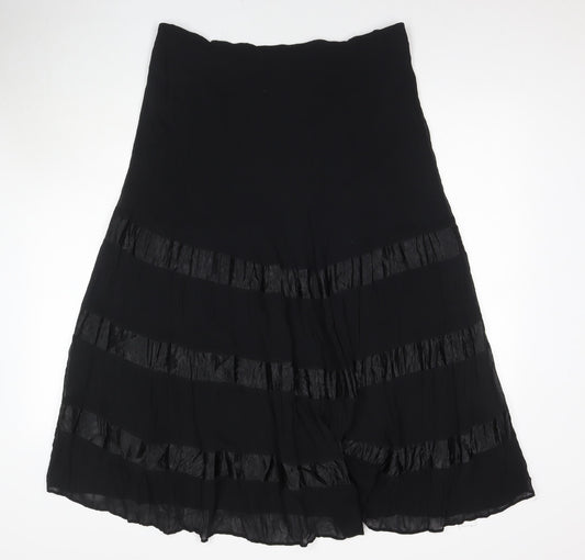 Amelie May Womens Black Polyester Maxi Skirt Size 18