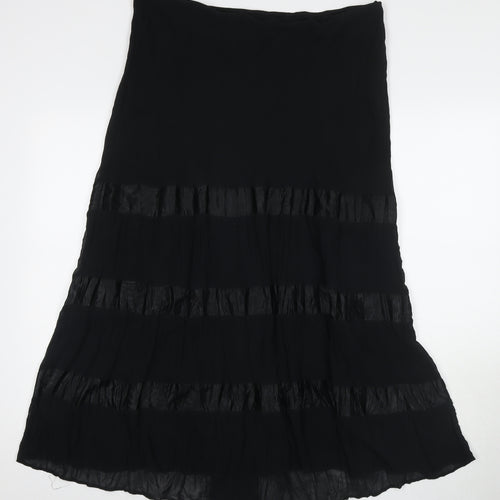 Amelie May Womens Black Polyester Maxi Skirt Size 18