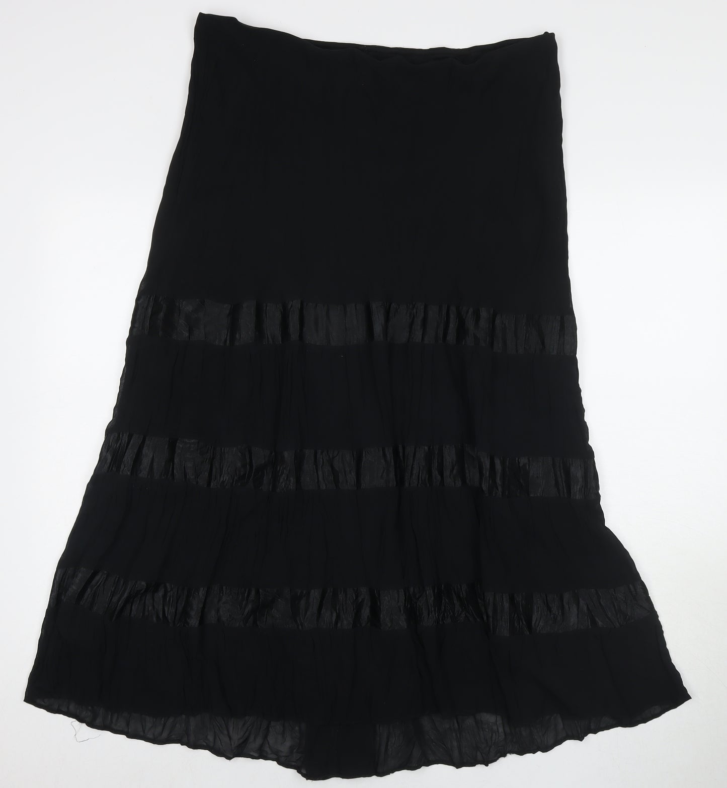 Amelie May Womens Black Polyester Maxi Skirt Size 18