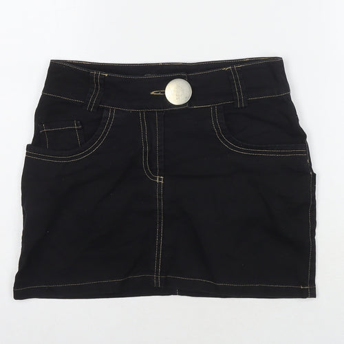 Xexes Womens Black Cotton Mini Skirt Size 8 Zip