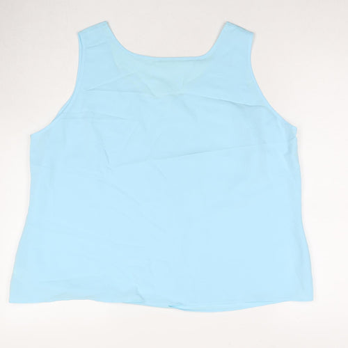 Marks and Spencer Womens Blue Polyester Basic Tank Size 22 Round Neck