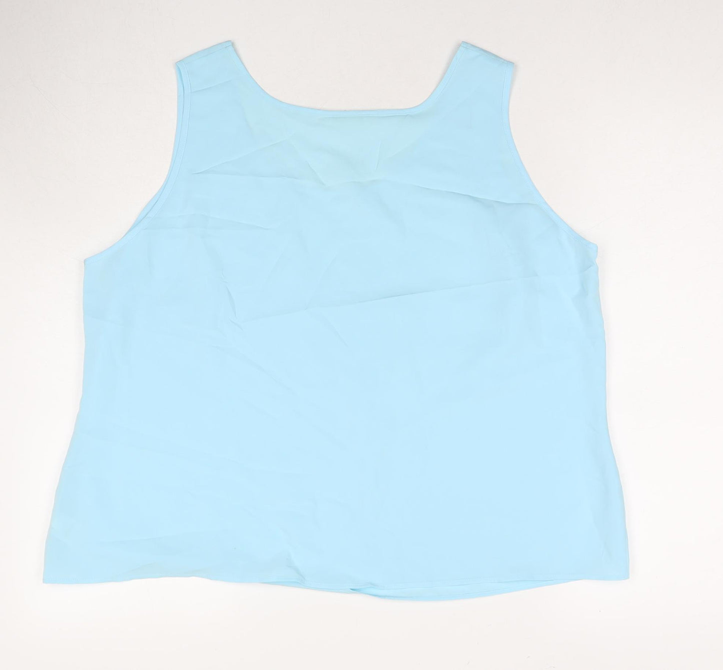 Marks and Spencer Womens Blue Polyester Basic Tank Size 22 Round Neck