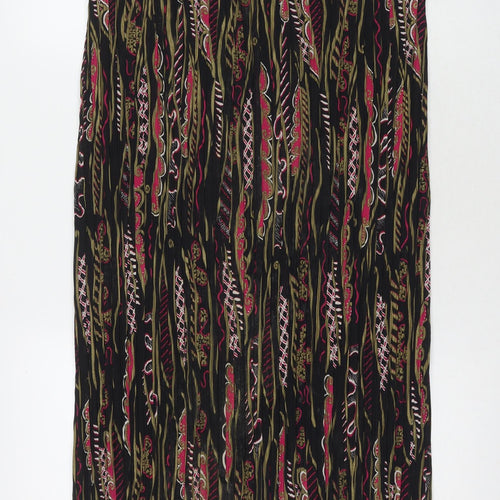 Zobla Rhodes Womens Black Floral Polyester Maxi Skirt Size 14 - Size 14-16