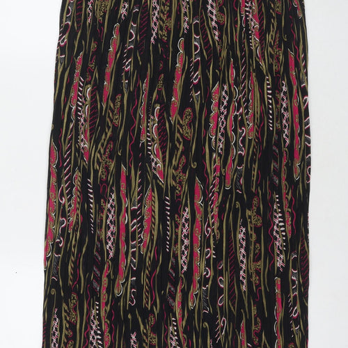 Zobla Rhodes Womens Black Floral Polyester Maxi Skirt Size 14 - Size 14-16