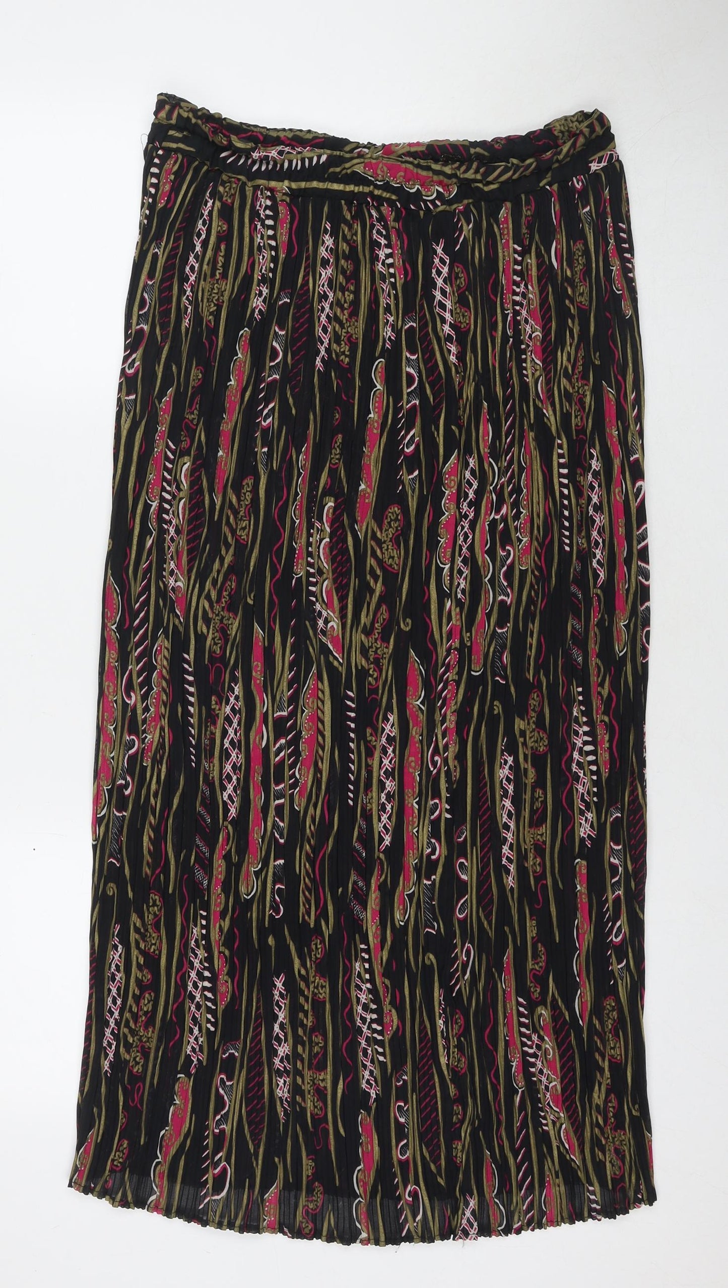 Zobla Rhodes Womens Black Floral Polyester Maxi Skirt Size 14 - Size 14-16