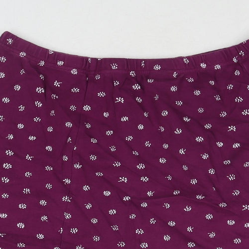 Damart Womens Purple Geometric Cotton Maxi Skirt Size 22