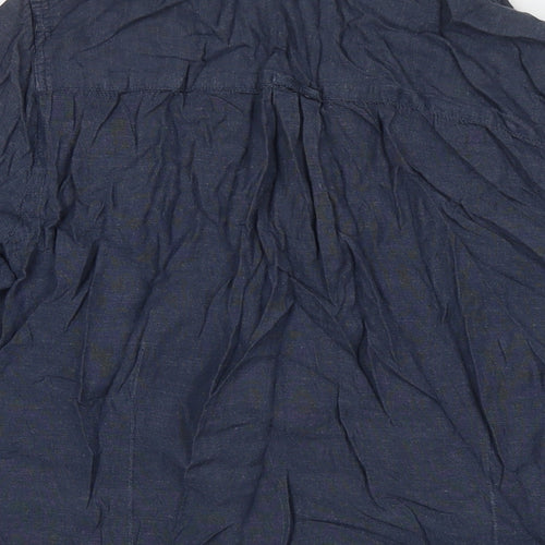 Anthology Womens Blue Viscose Basic Button-Up Size 22 Collared