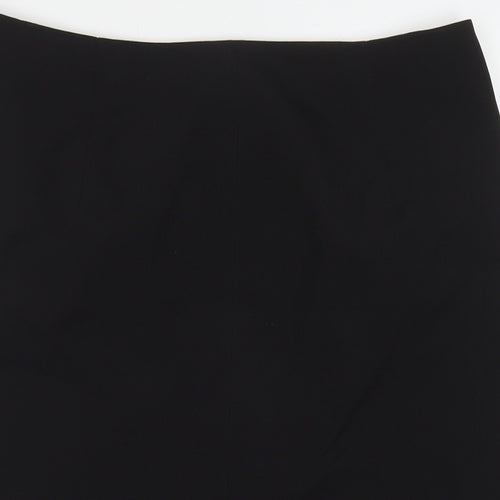 Marks and Spencer Womens Black Polyester A-Line Skirt Size 14 Zip