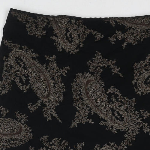 Bonmarché Womens Black Paisley Polyester Trumpet Skirt Size 14