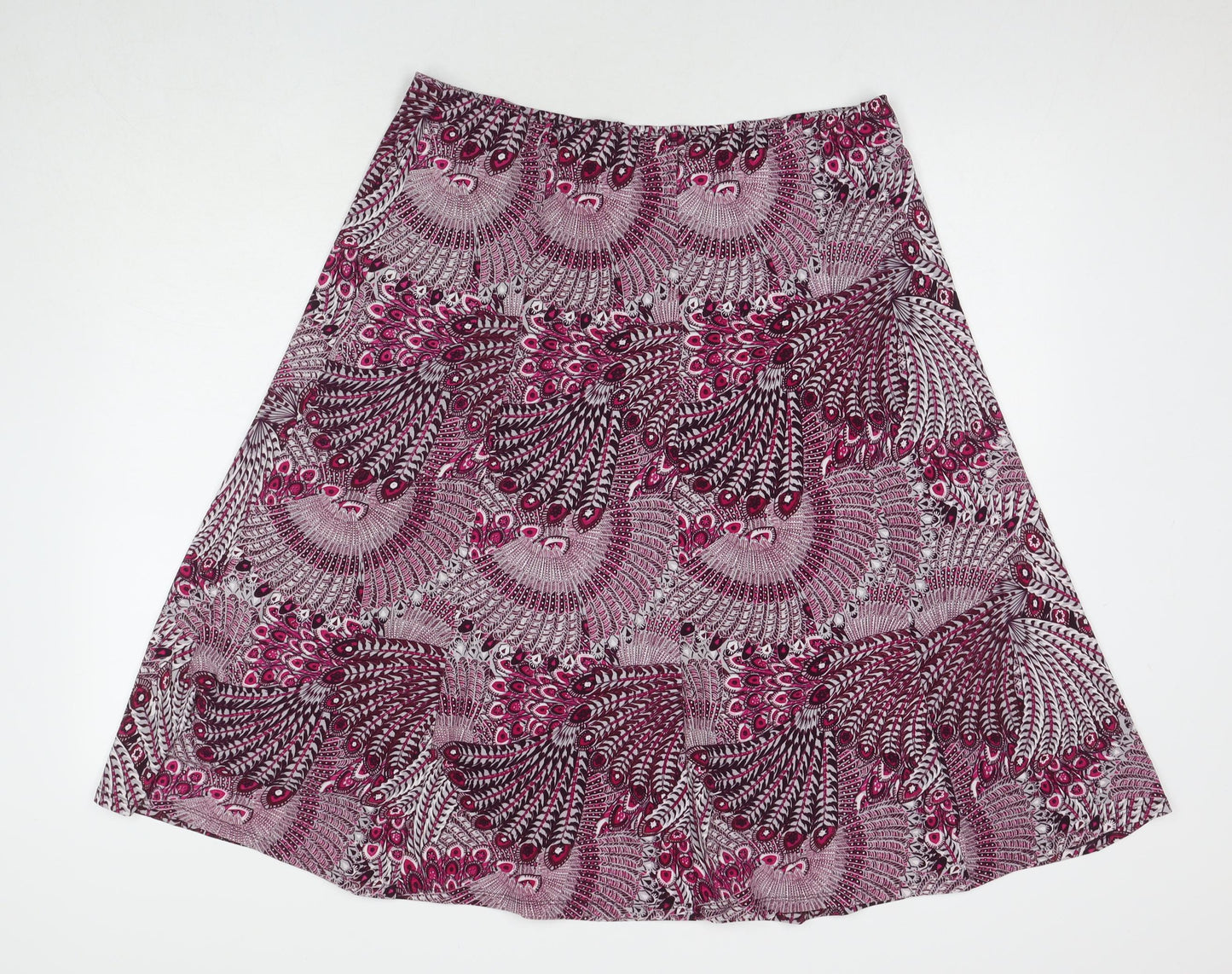 Damart Womens Purple Geometric Polyester Pleated Skirt Size 18