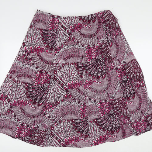 Damart Womens Purple Geometric Polyester Pleated Skirt Size 18